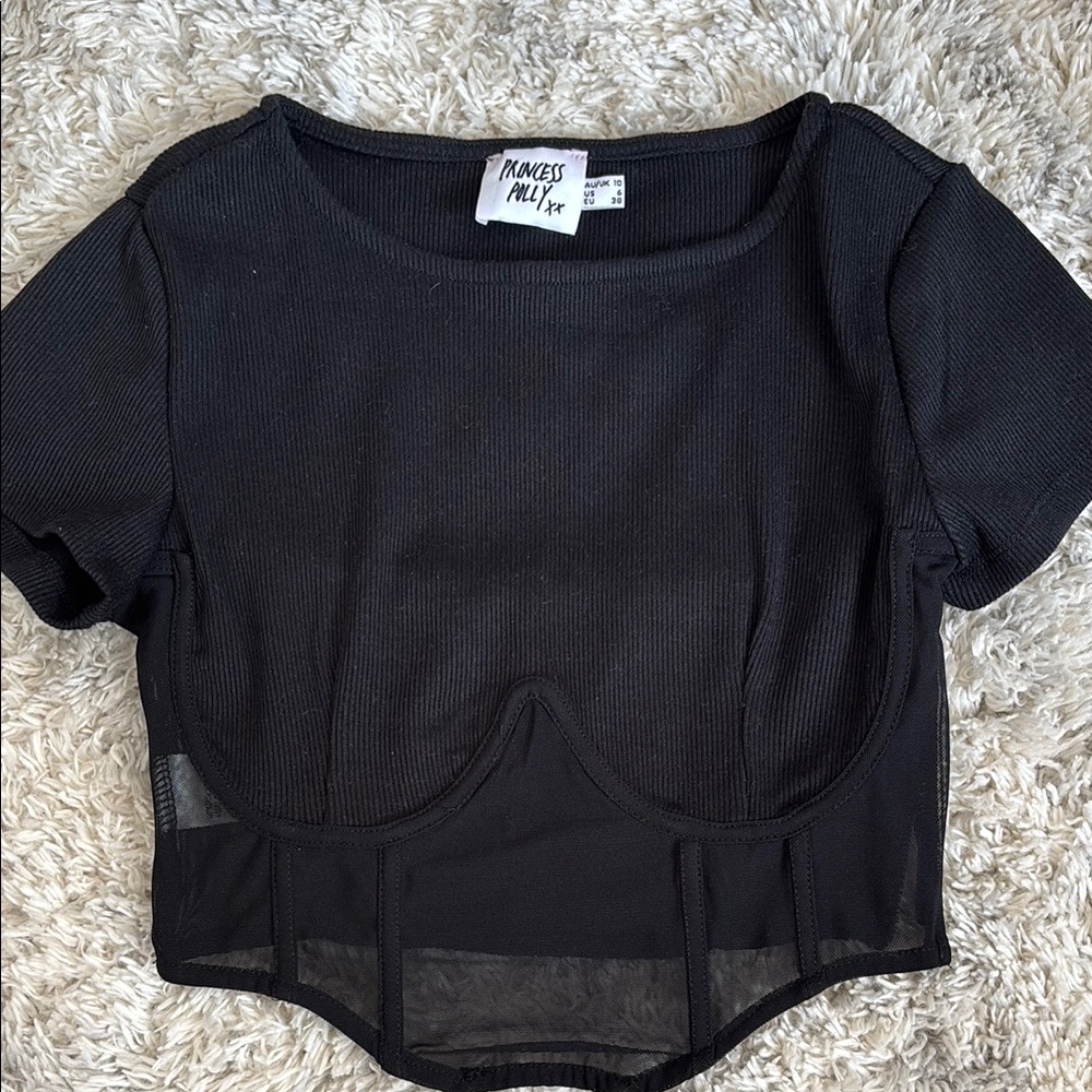 Princess Polly Black Fitted Bustier Bodysuit